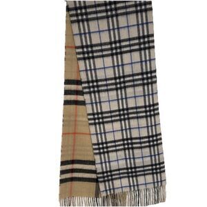Burberry Double Face Medium Check To Giant Check Scarf 168cm*30cm Sand/Lichen